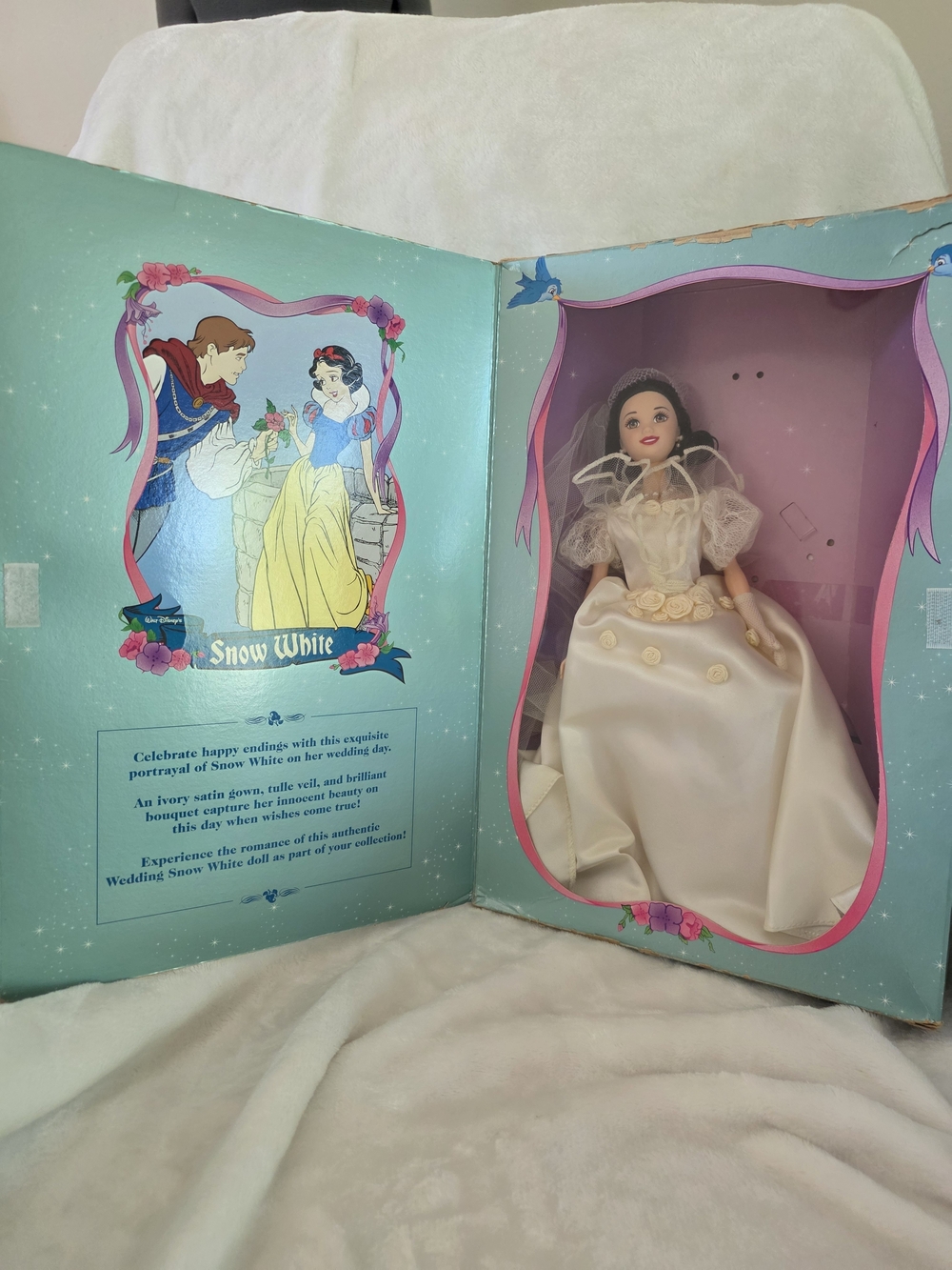 Vintage 1997 Disney Wedding Snow White Doll Mattel 18958 In Box 3rd In Series